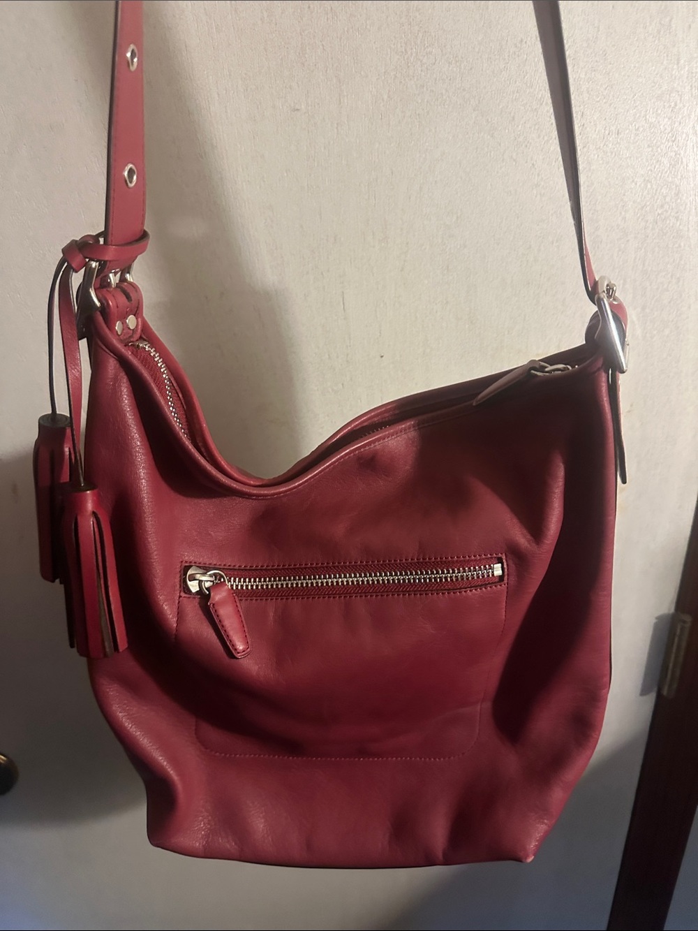 Coach Burgundy Leather Shoulder Bag - Picture 2 of 6